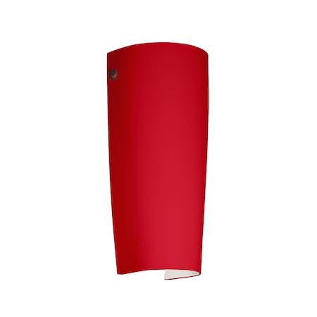 Besa Lighting Tomas Wall Sconce, Ruby Matte, Bronze Cap Finish, 1x75W Incandescent 7041RM-BR